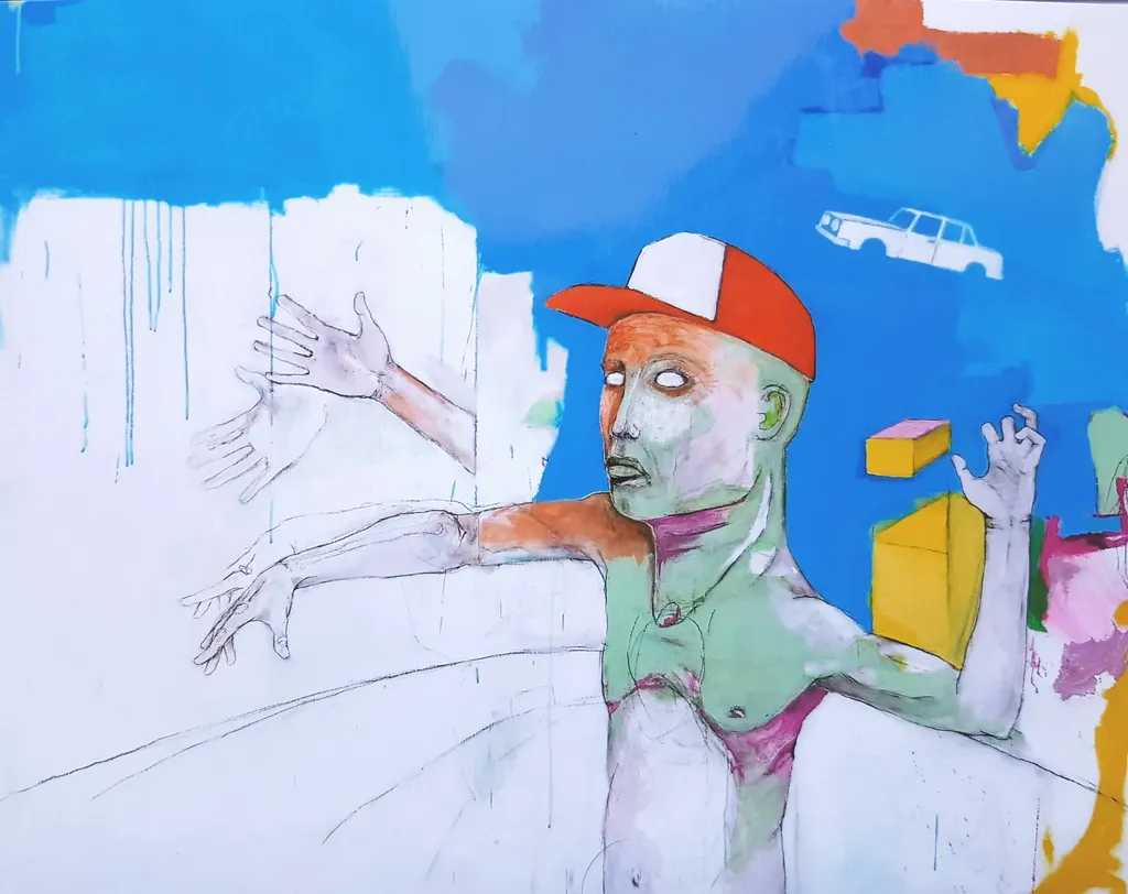 Homme à la casquette. 120x100cm